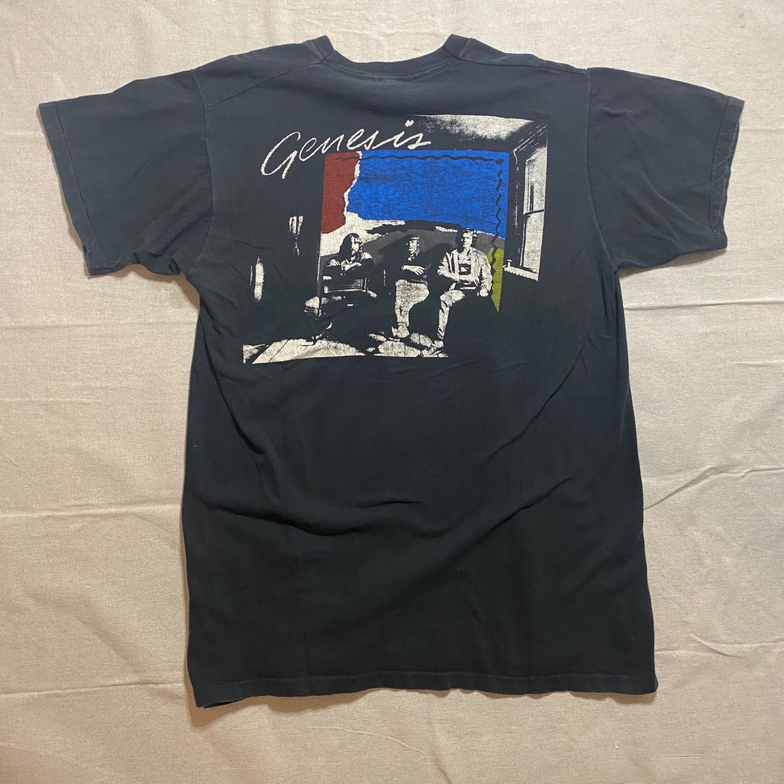 Vintage Genesis Shirt XL Black Abacab 1982 North American Tour Screen Stars 80s