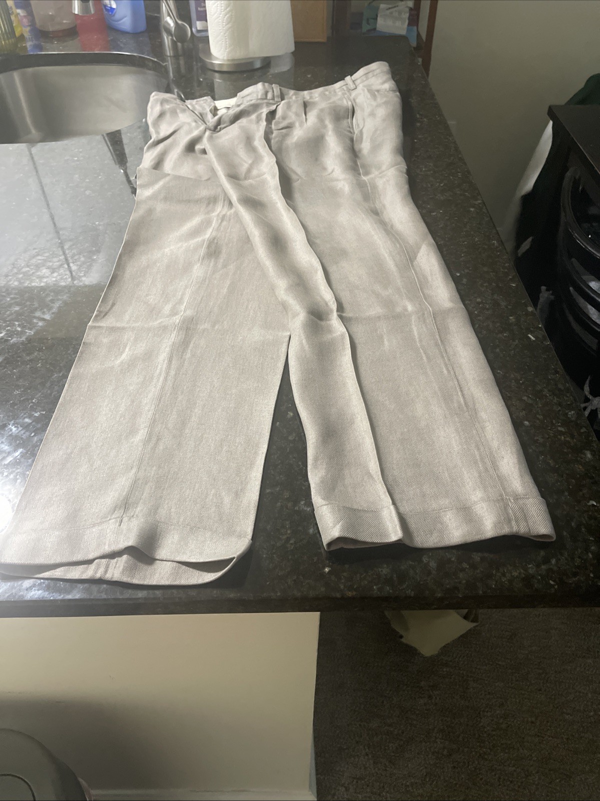 Men’s Beige Dress Pants – Classic Pleated Trousers