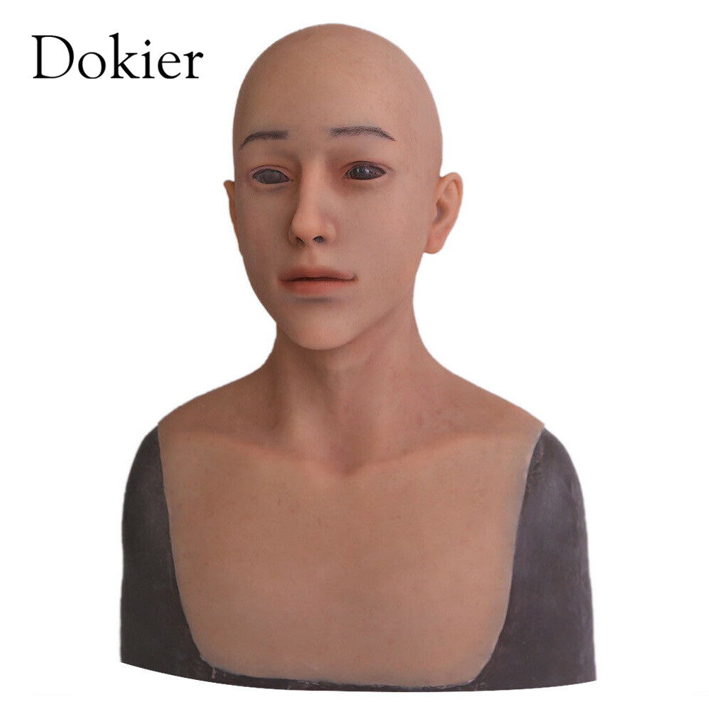 Realistic Silicone Mask Young Man Full Face Head Mask For Crossdresser Cosplay