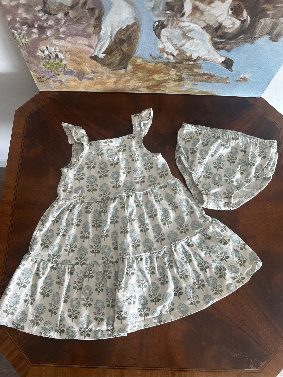 Little Planet by Carters Organic Cotton 2 Piece Outfit Block Print Floral 18M