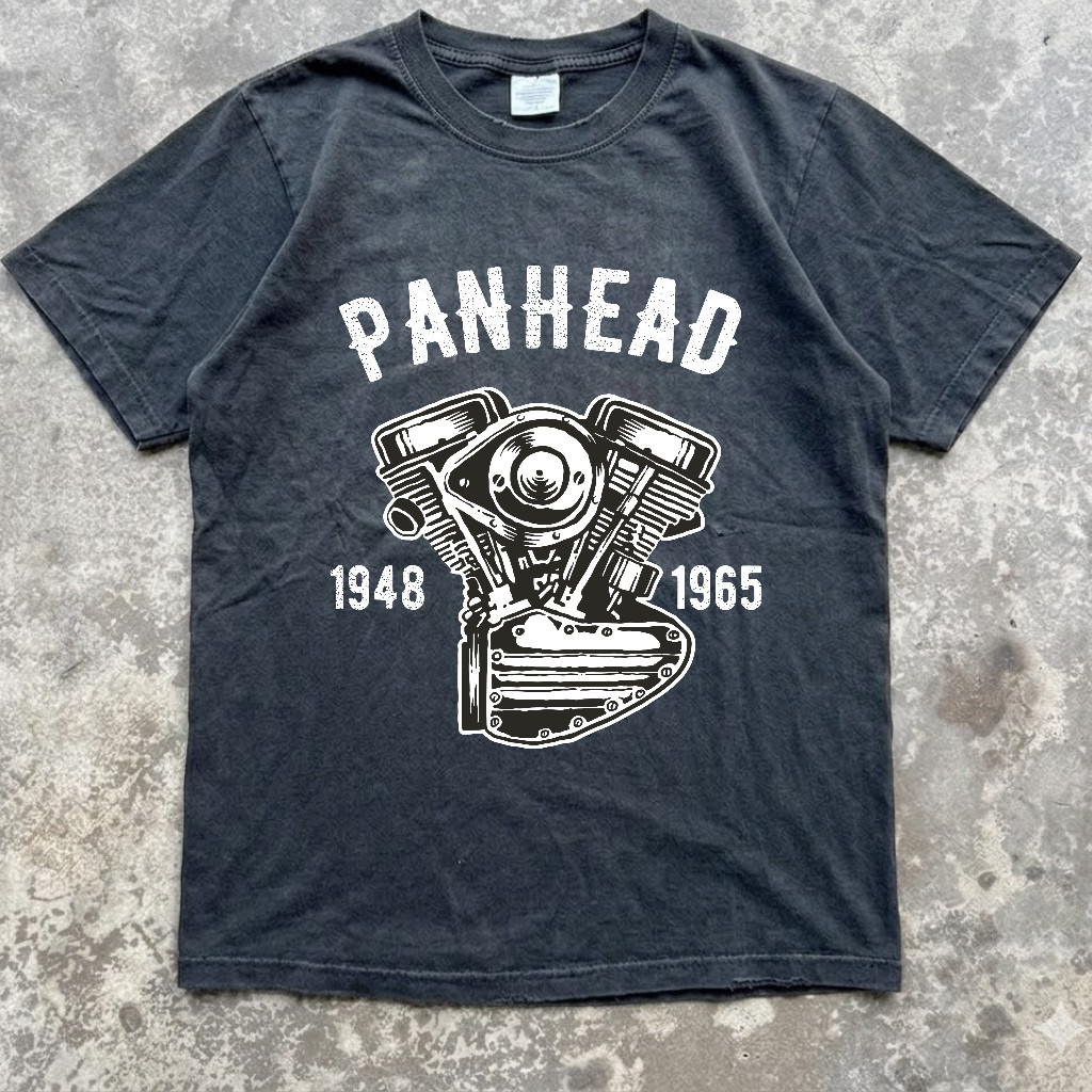 Vintage Panhead Engine Motorcycle T-Shirt 1948-1965 Old School Chopper Design