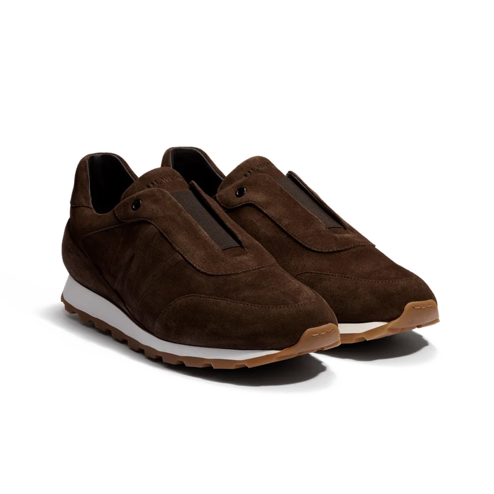 J.M. WESTON Sneaker, On My Way Racing Slip On Low Top, Dark Brown, 6-11 US Size