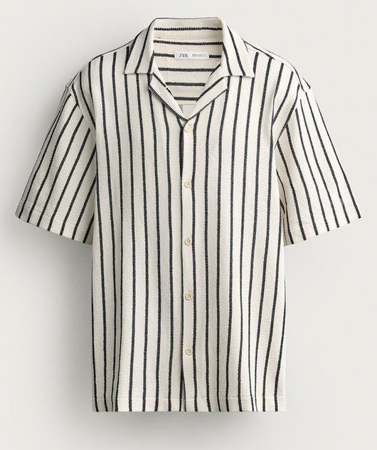 ZARA TEXTURED WEAVE SHIRT  - LARGE - BRAND NEW- NEVER WORN