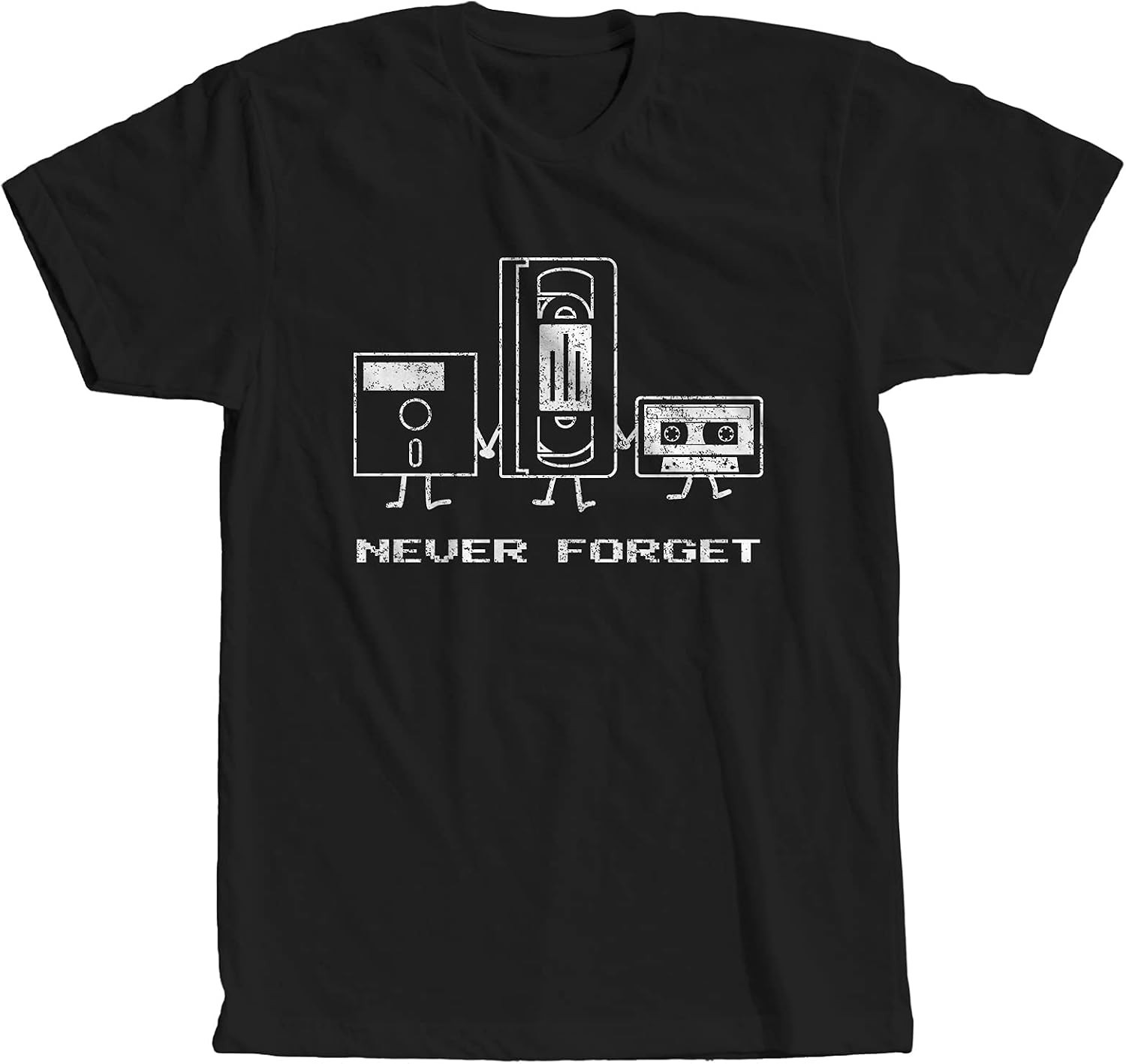 Never Forget, Floppy Disk, VHS Cassette Tape, Retro Vintage T-Shirt