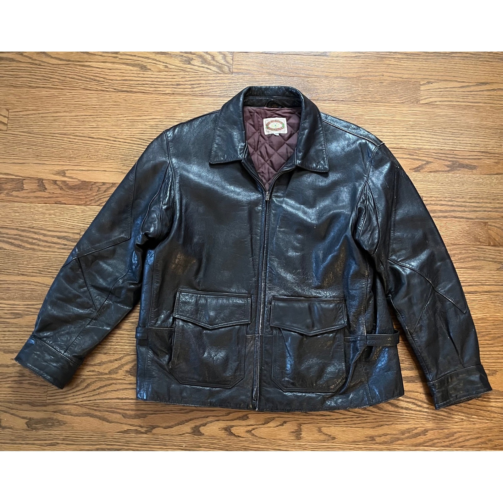 Rare Vintage Banana Republic Aviators Goat Nappa Leather Flight Jacket Size 44