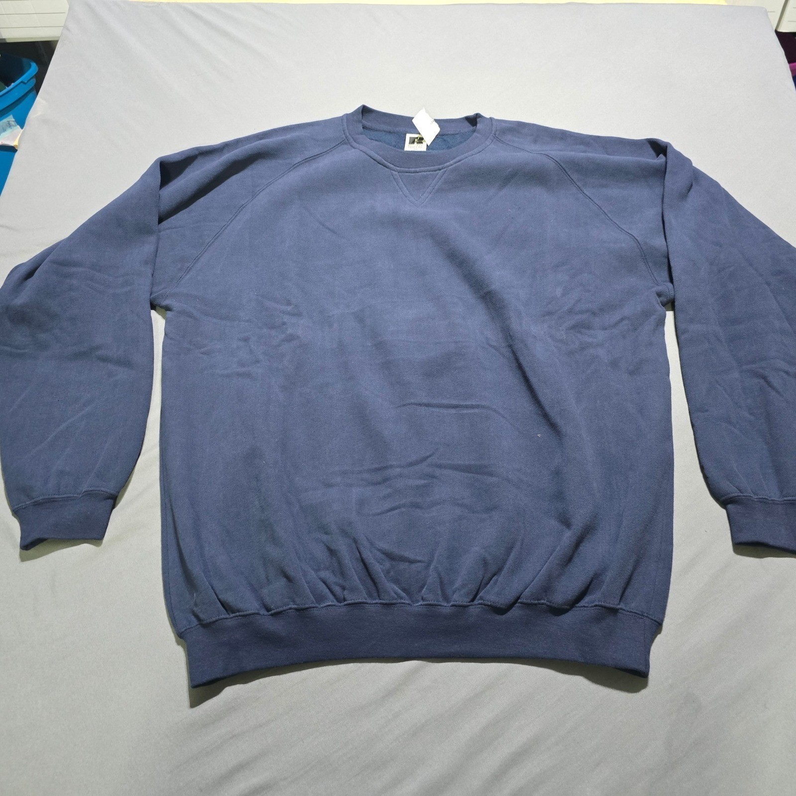 new deadstock Russell Athletic Sweatshirt Mens XL Navy Fleece Crewneck Raglan