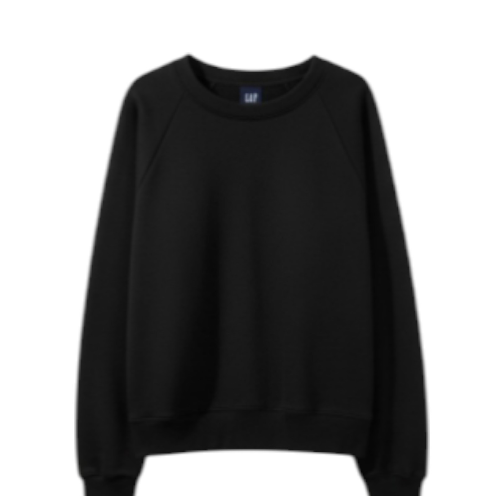GAP Vintagesoft Raglan Sweatshirt Womens Size S Heather Light Black Boxy NEW