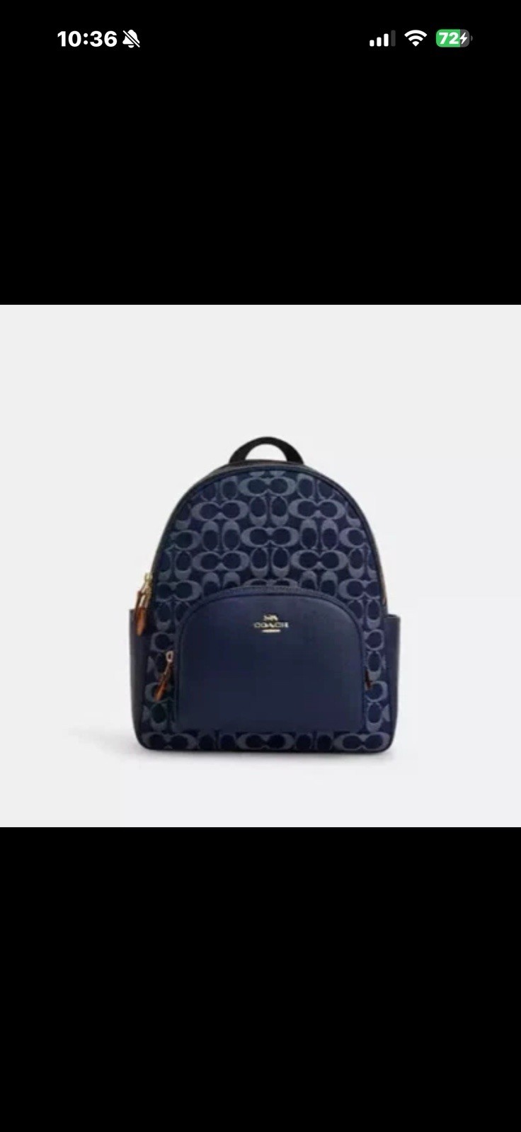Coach Denim Court Backpack In Signature Canvas Authentic Leather
