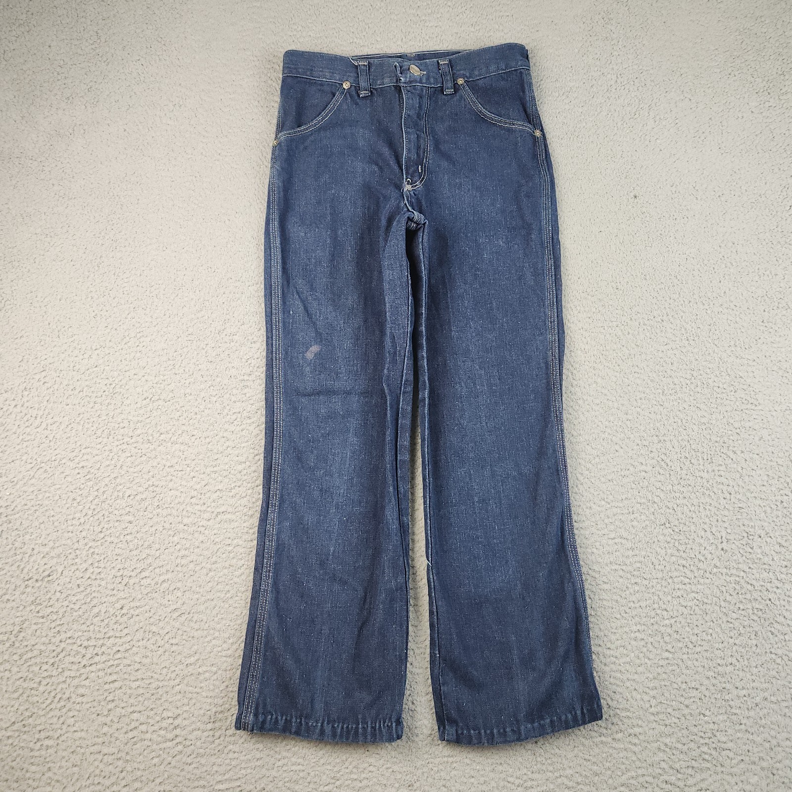 70s Vintage Wrangler Student Jeans 28x25 No-Fault Rainbow Tag Hemmed
