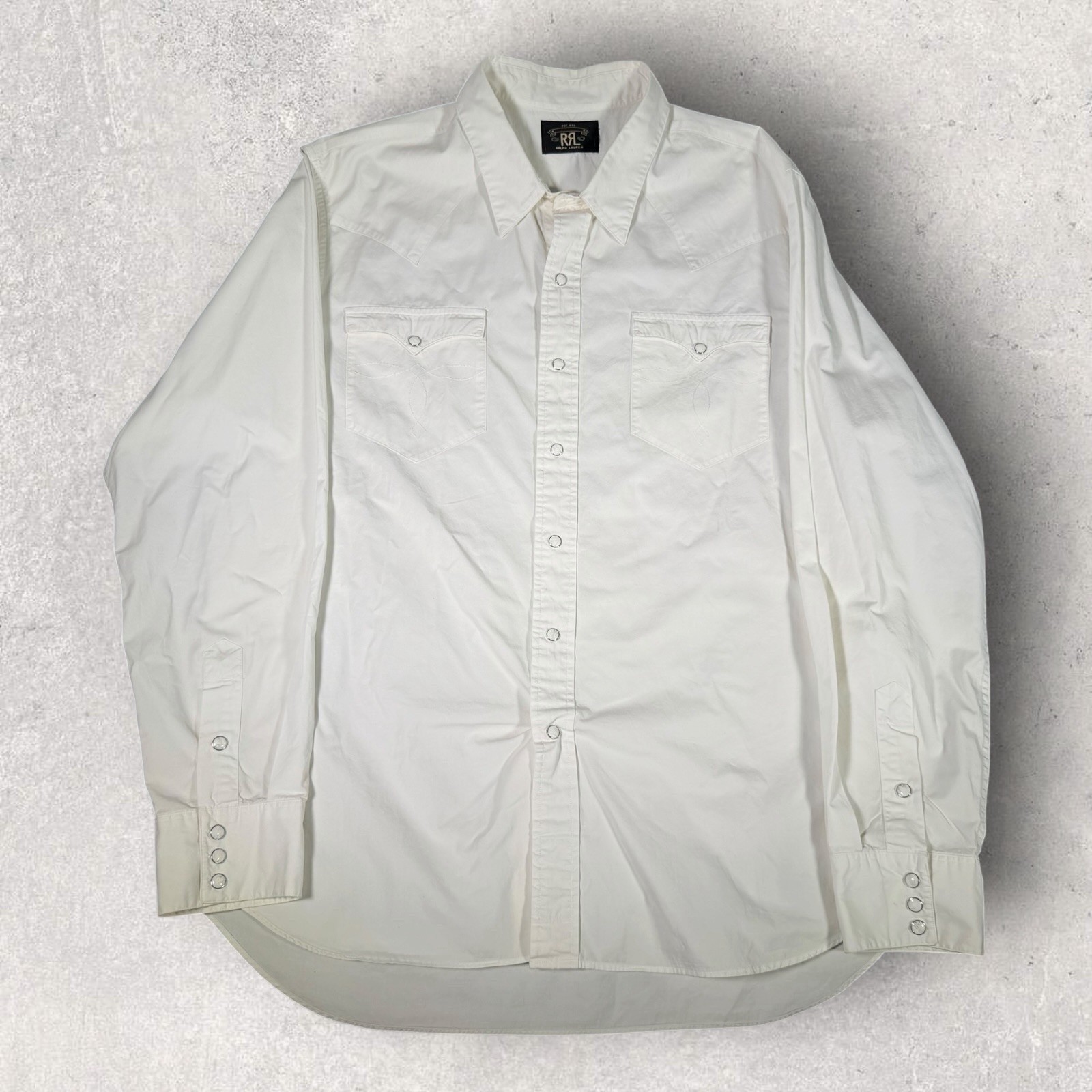 Vintage RRL Ralph Lauren Rare Western Style Pearl Snap Up Size L