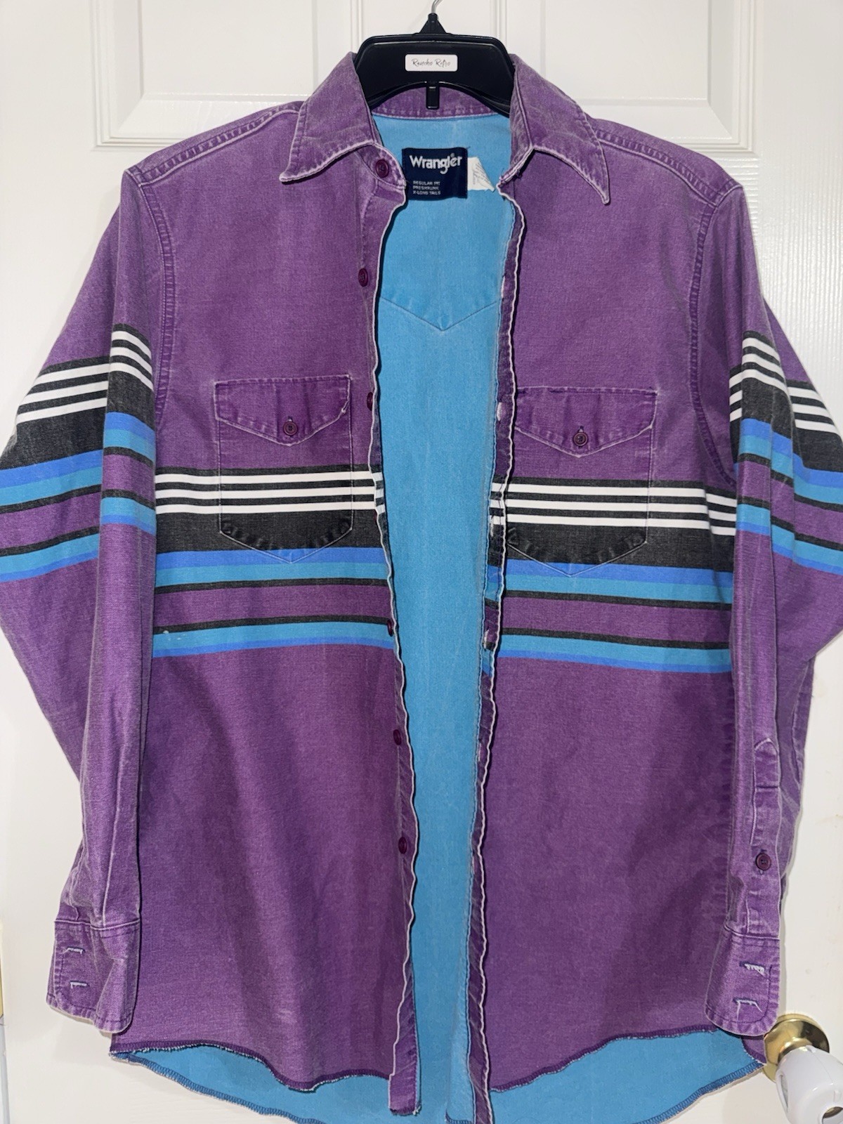 Wrangler Brushpopper Western Vintage Shirt 16.5-34 Large