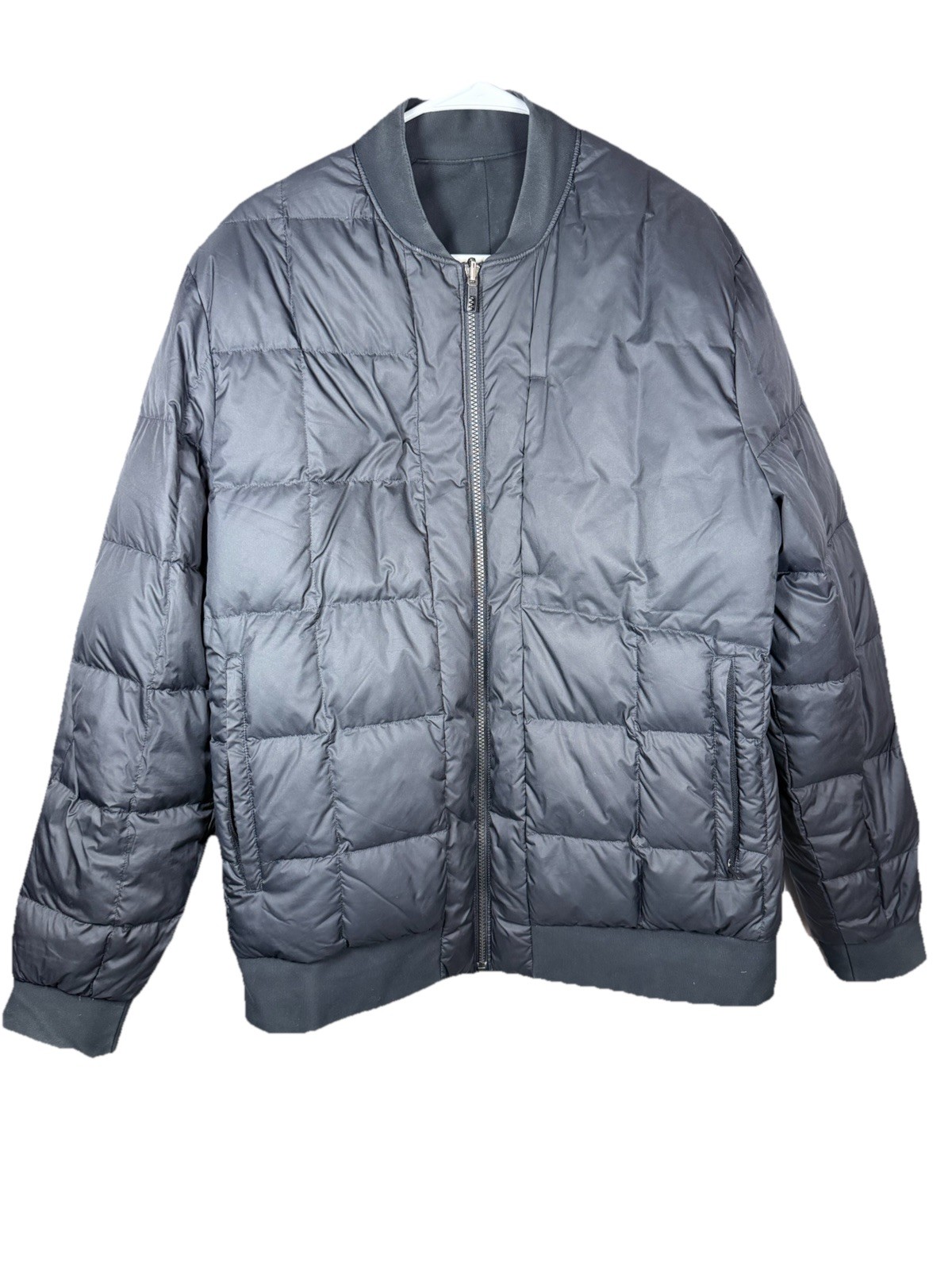 Lululemon About Face Bomber Jacket Men Reversible Down Puffer Black XL Palm deco