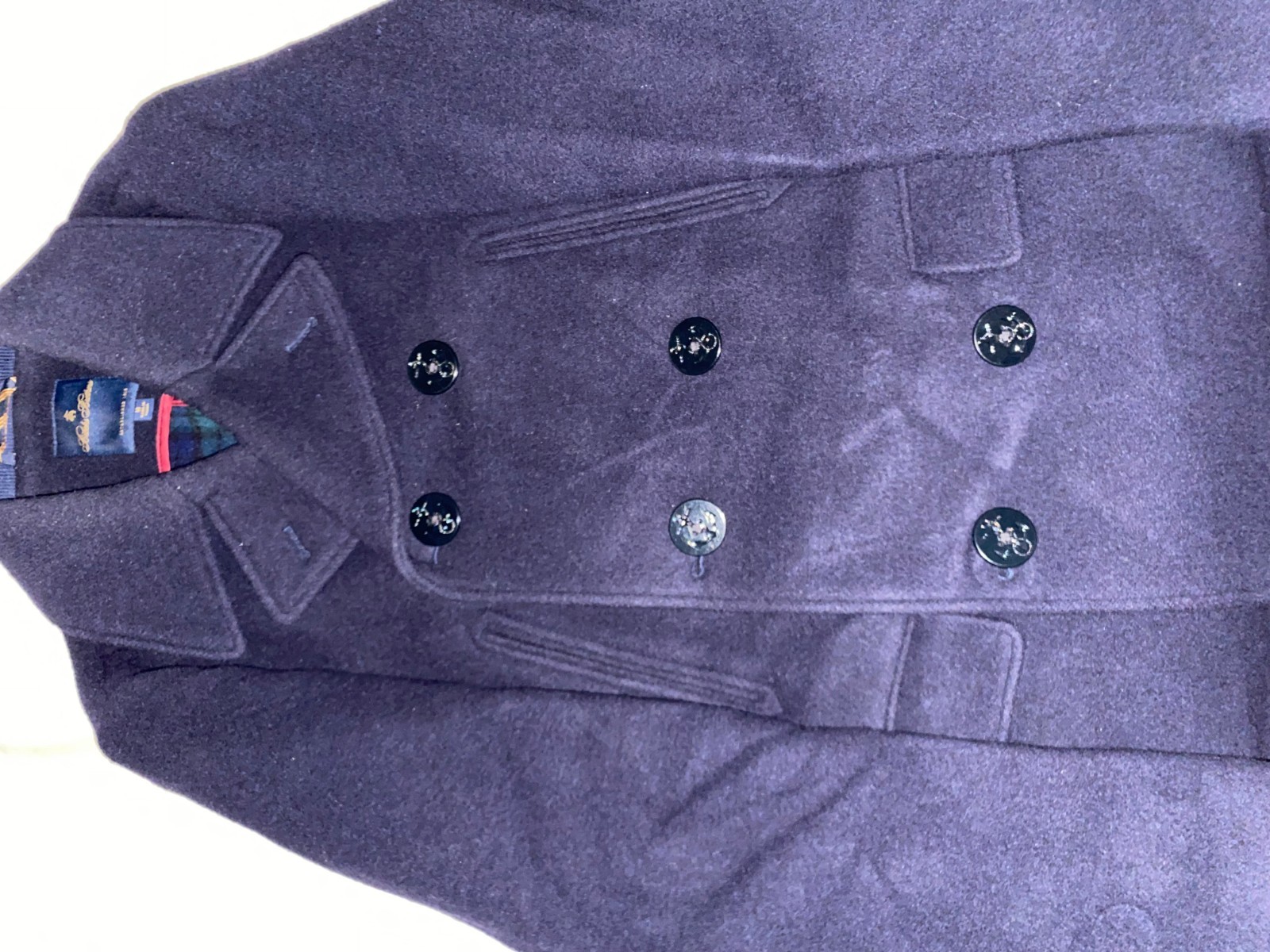 Brooks Brothers Heavyweight Wool Pea Coat Navy Blue Double Breasted Classic (M)