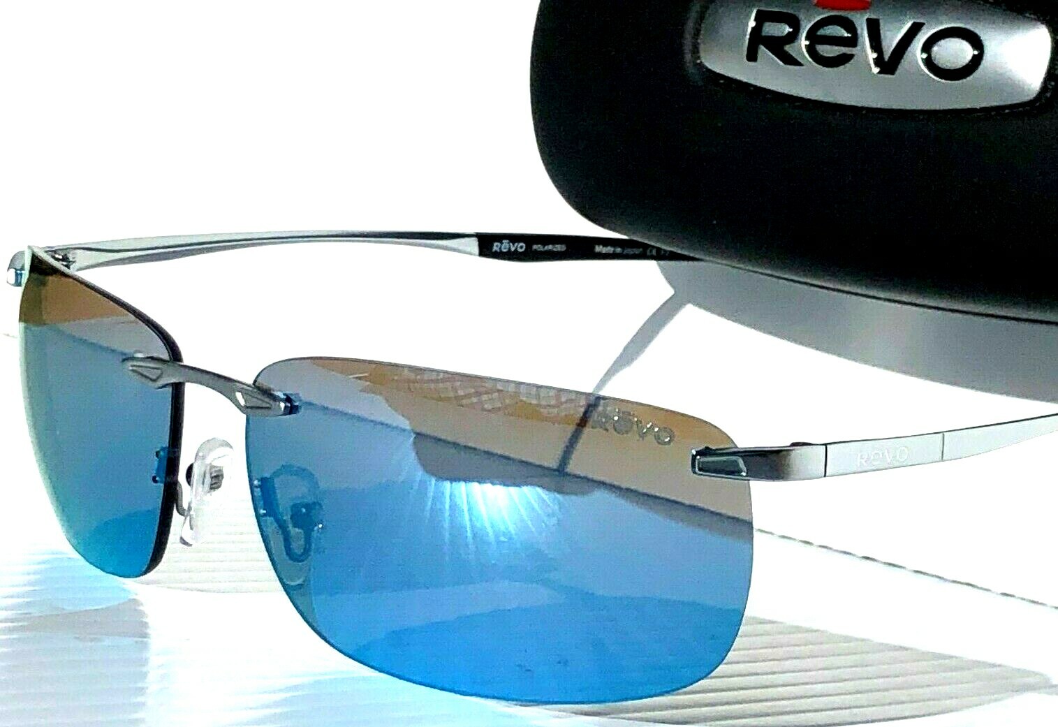 NEW* REVO DESCEND Z Metal Satin Chrome POLARIZED Blue Water Sunglass 1170 03 BL