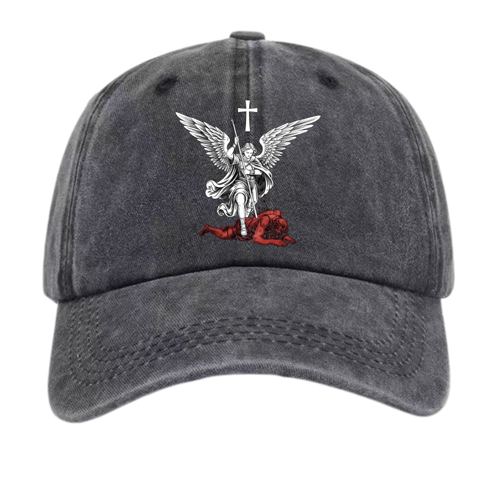 Vintage St Michael Archangel Hat Christian Faith Graphic Unisex Adjustable Cap