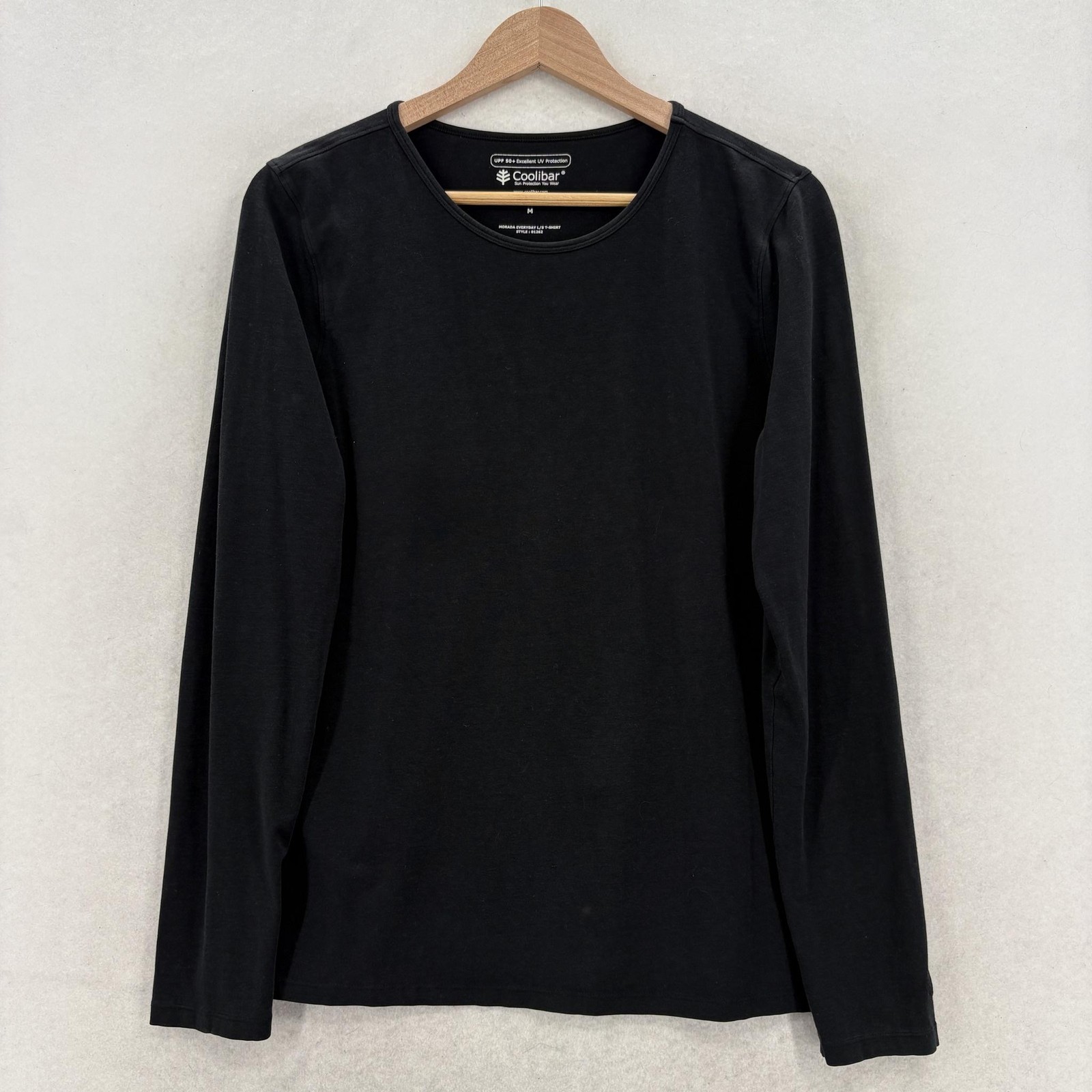 Coolibar Morada Everyday Shirt Womens Medium Black Long Sleeve UPF 50 Sun Travel