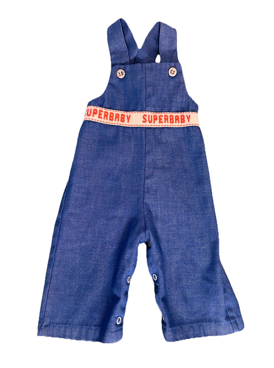True Vintage Healthtex SUPERBABY Overalls Cross Over Back Straps 12 M Romper Fun