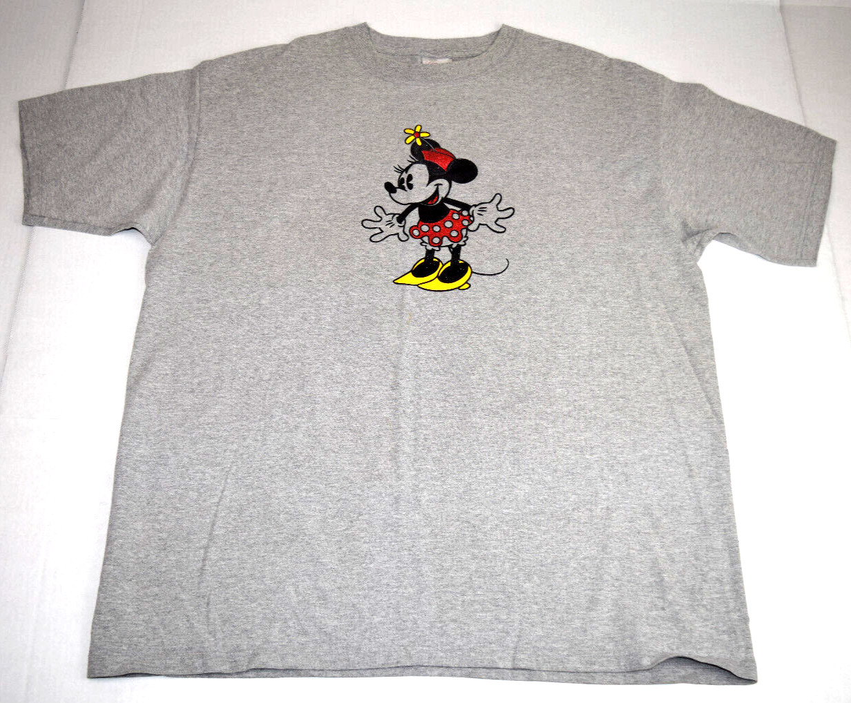 Vintage Y2K Minnie Mouse Classic T-Shirt Disney Store Mens L Gray USA Fabric
