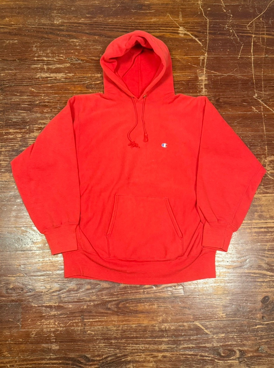 Champion 80s Vintage Reverse Weave warmup  Pullover Hoodie Bright Red, Men\'s XL