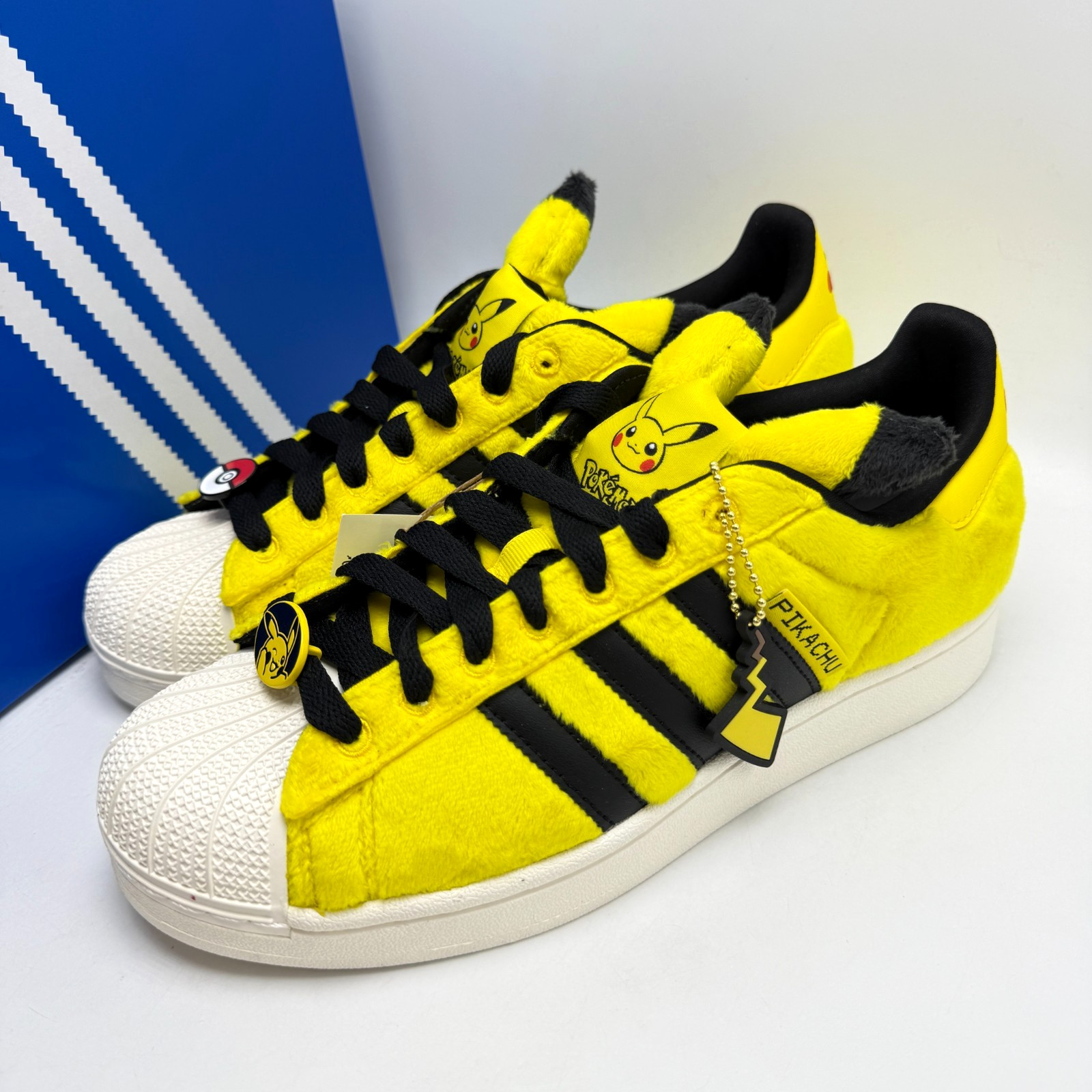 Men adidas Originals Superstar II Pokemon Pikachu Yellow Plush Shoes KI2858