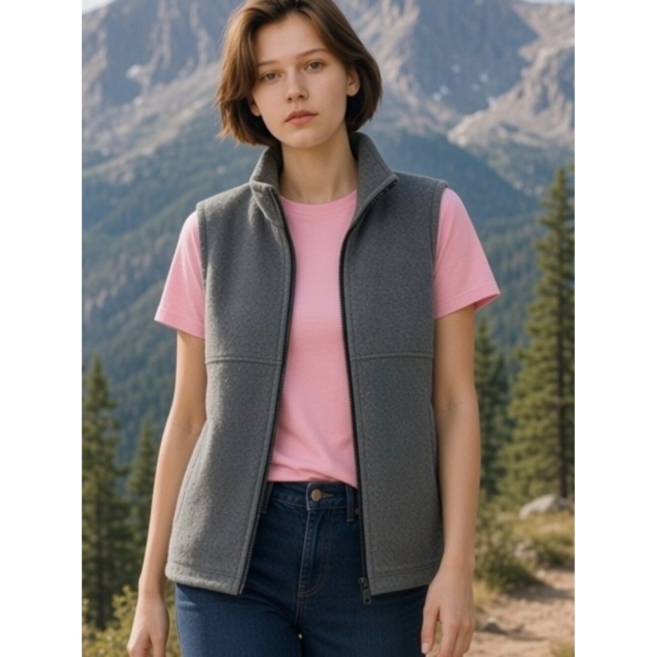 Alpine Tek By Palmetto Vest Women\'s LARGE Gray Golf Hiking Walking