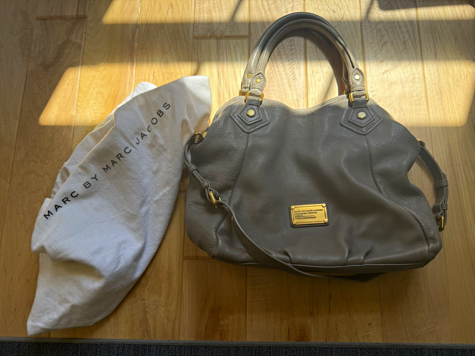 Marc by Marc Jacobs Gray Pebbled Satchel Top Handle w/ Dust Bag Classic Q Fran