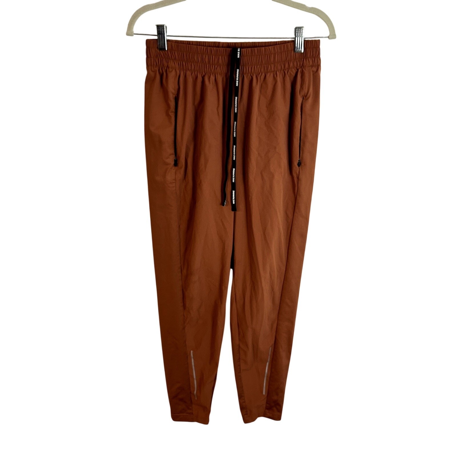Nike Dri Fit Rip Stop Jogger Womens Size Medium Terracotta Dark Orange 