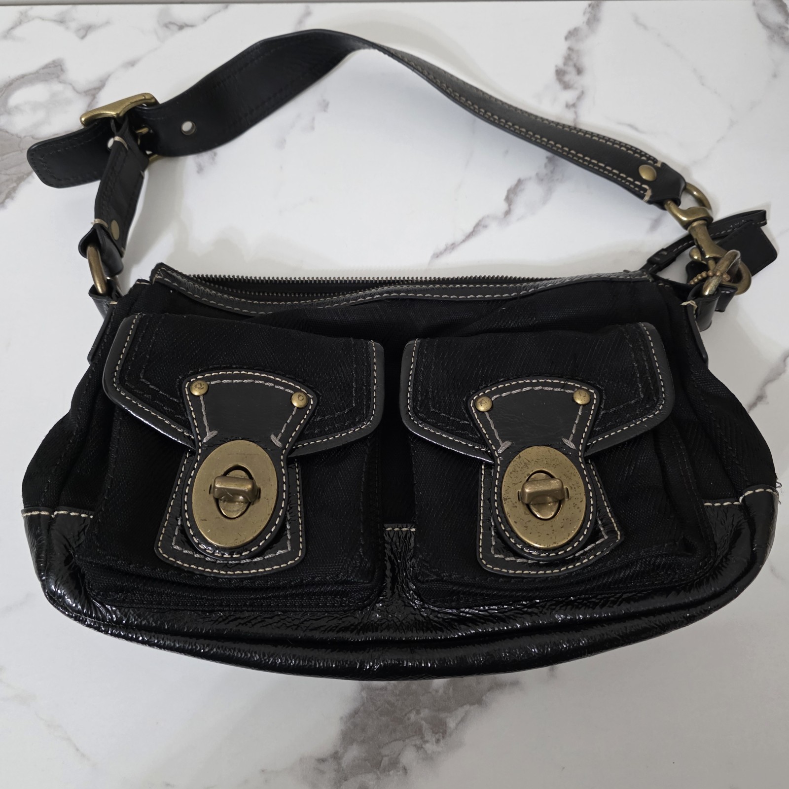 Coach Legacy 65th Anniversary Turnlock Black Leather Satchel Bag