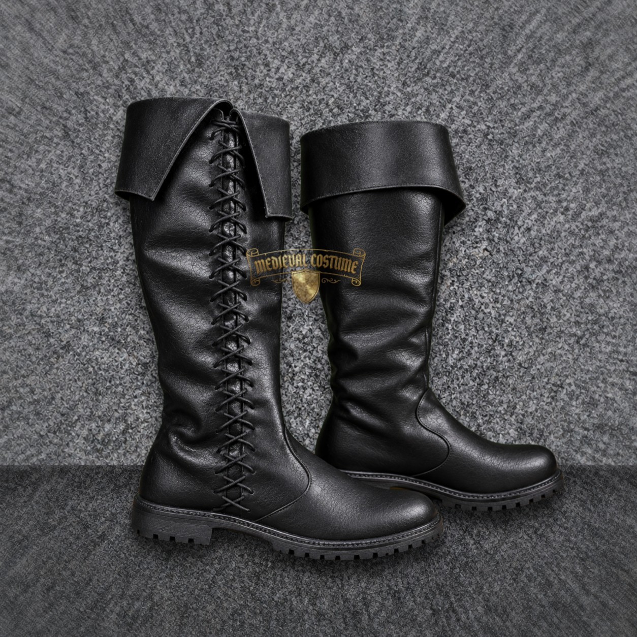 Medieval Leather Knee High Boots, Viking Warrior Boots, Renaissance LARP Boots,
