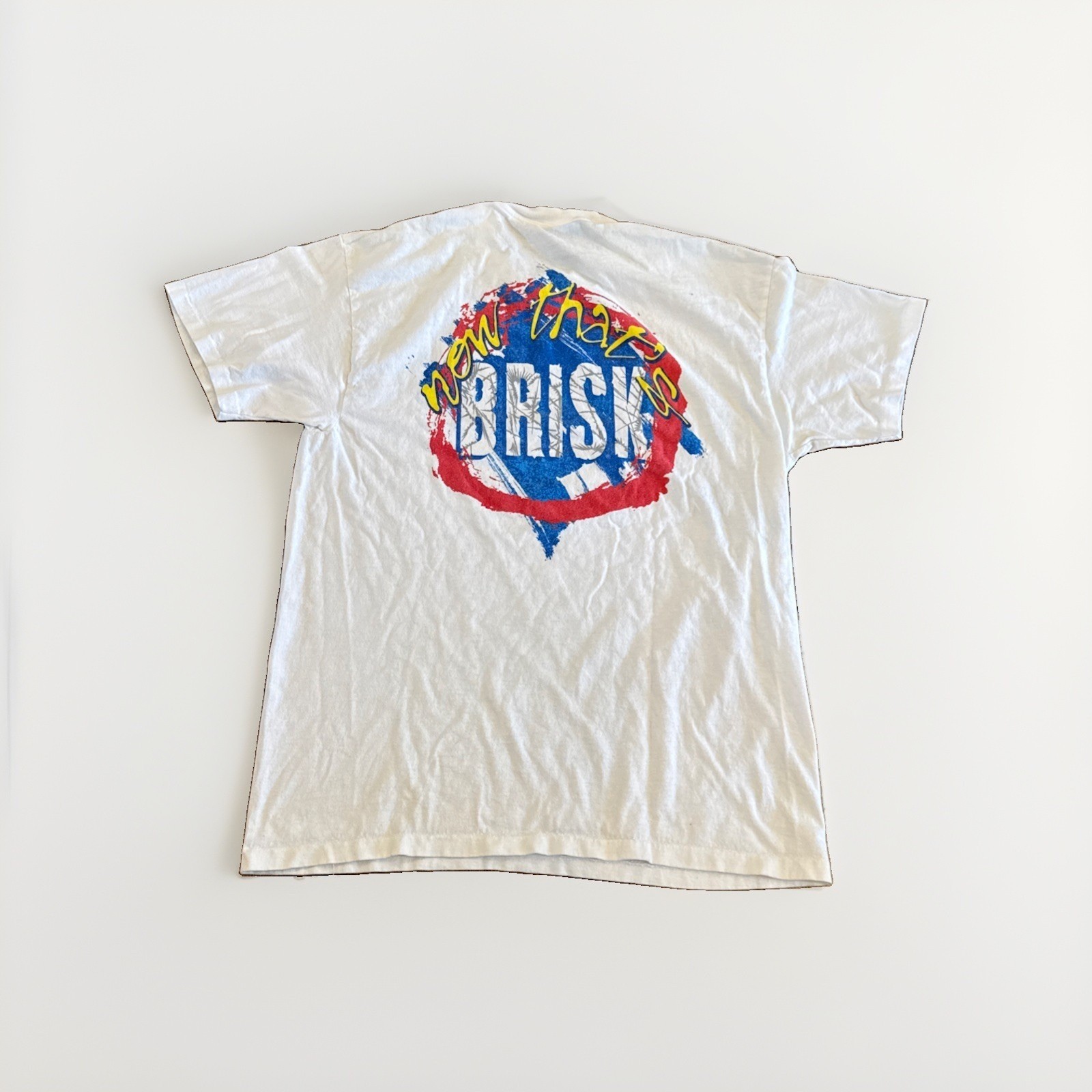 Vintage Brisk Iced Tea Shirt Mens XL White Junk Food Promo 90s Lipton