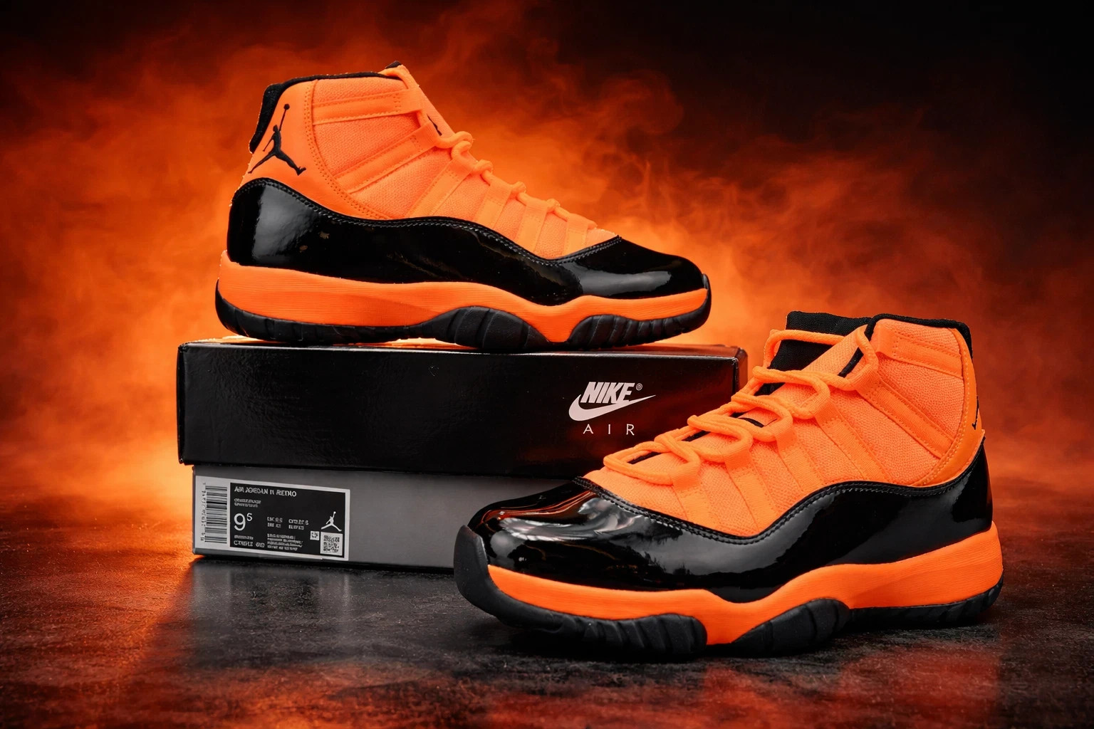 All Men's Size US Jordan 11 Retro Black Orange 7-12