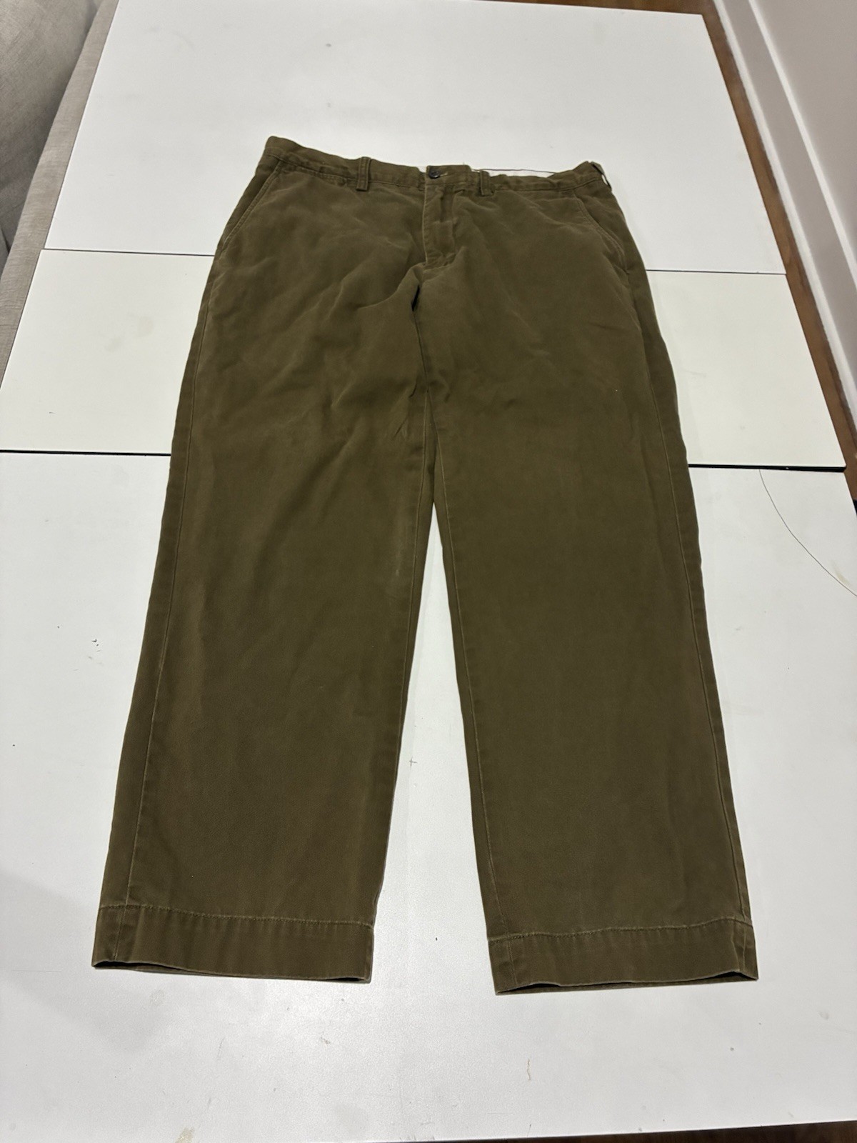 Vintage Polo Ralph Lauren Preston Pants 35x30 Olive Brown Straight Chino Preppy