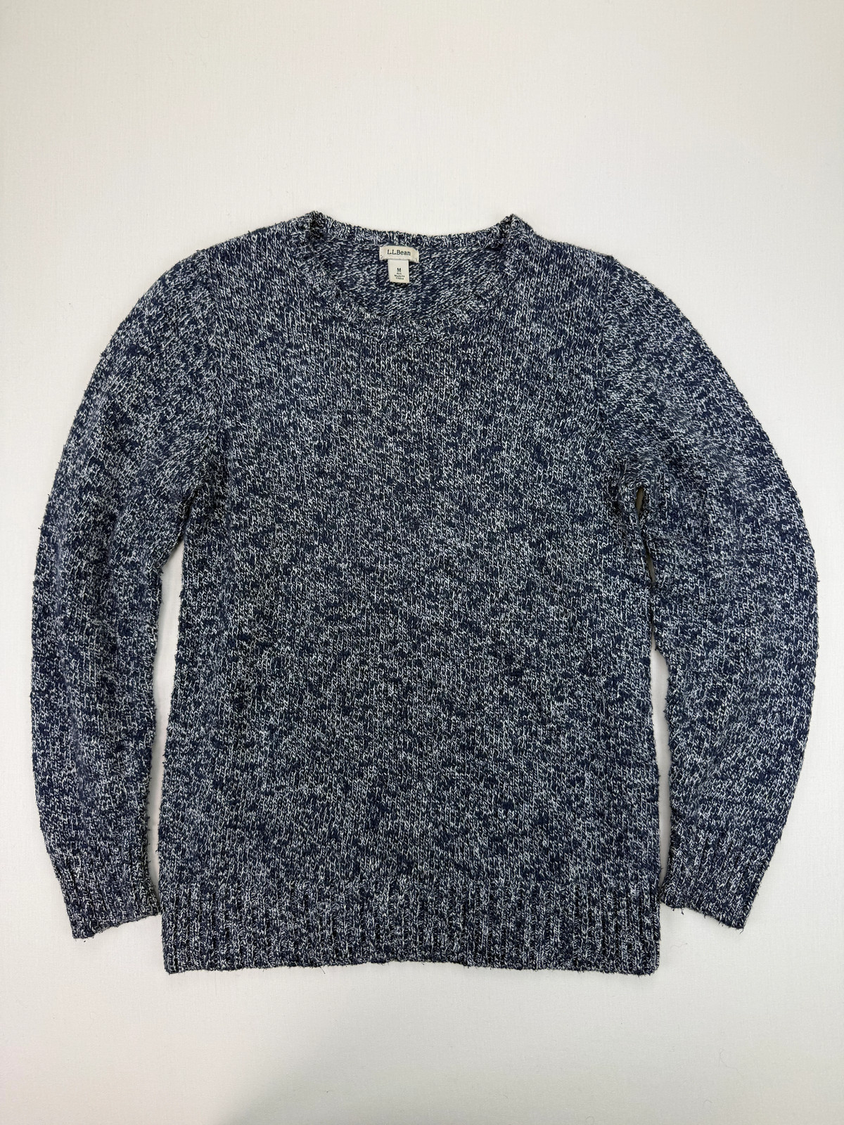 L.L.Bean Navy Marl Crewneck Knit Sweater – M Regular