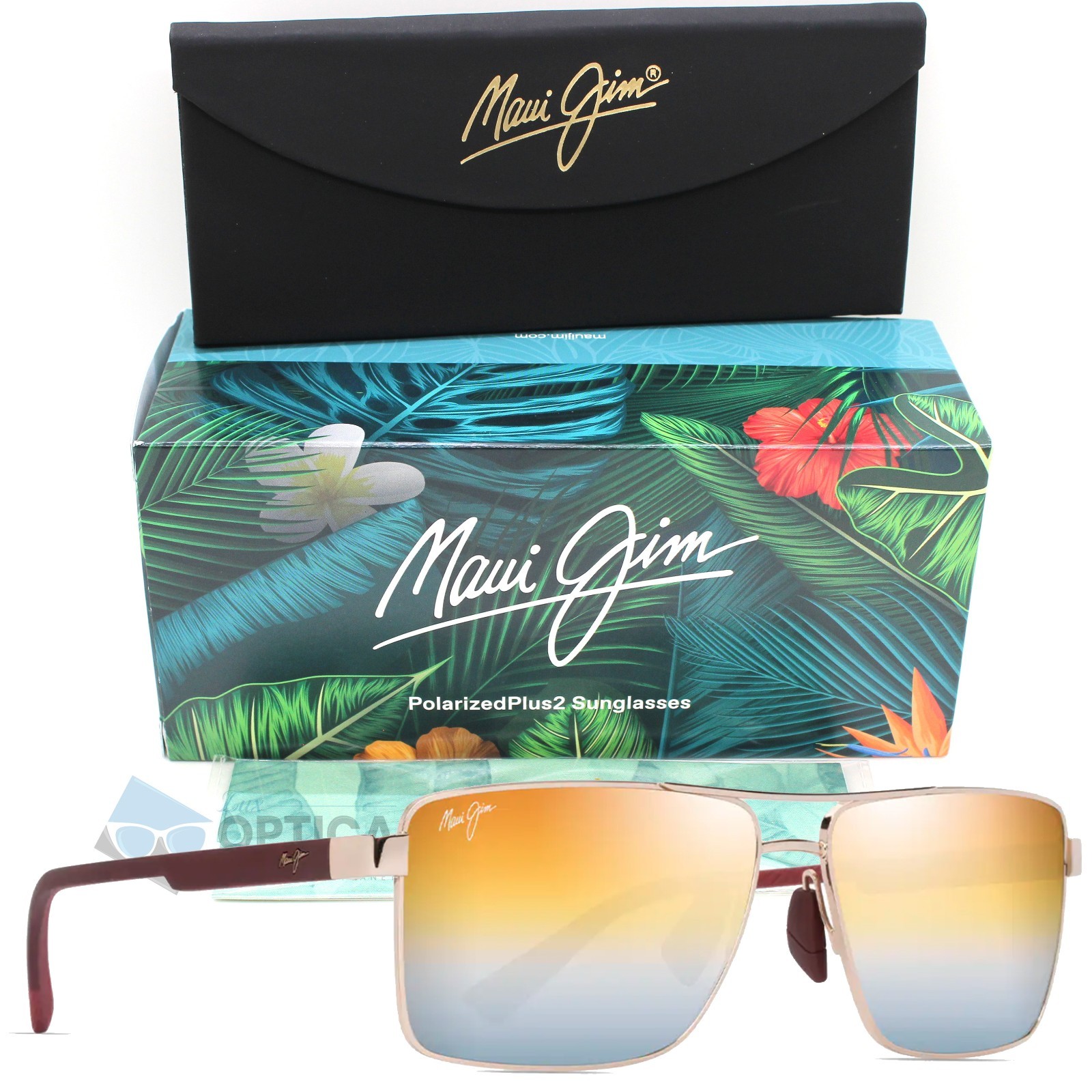 NEW Maui Jim PIHA Polarized Metal Sunglasses Dual Mirror Lenses MJ0621S-003
