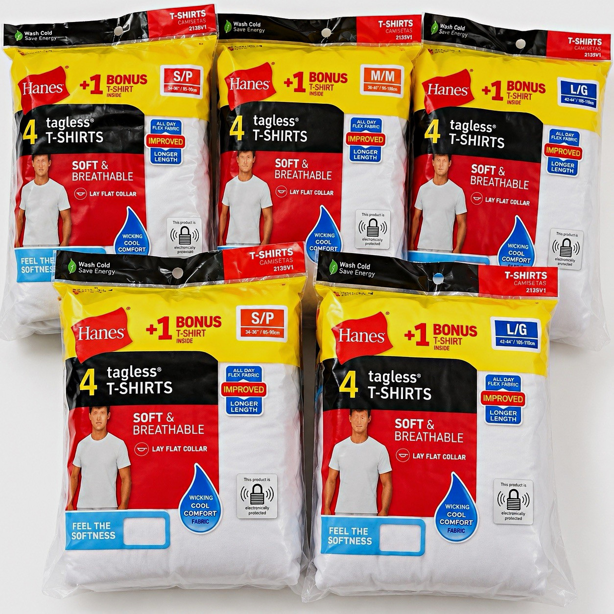Hanes Tagless Men’s Crew Neck T-Shirts Size S , M, L