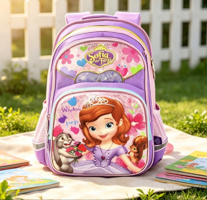 2026 New Cartoon Sofia The First School Bag Backpack For Kids Princess Bookbags
