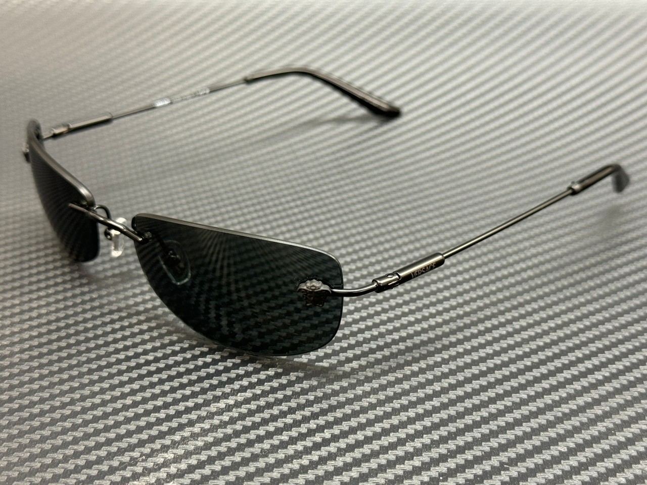 VERSACE VE2279 143687 Matte Black Grey Men\'s 60 mm Sunglasses