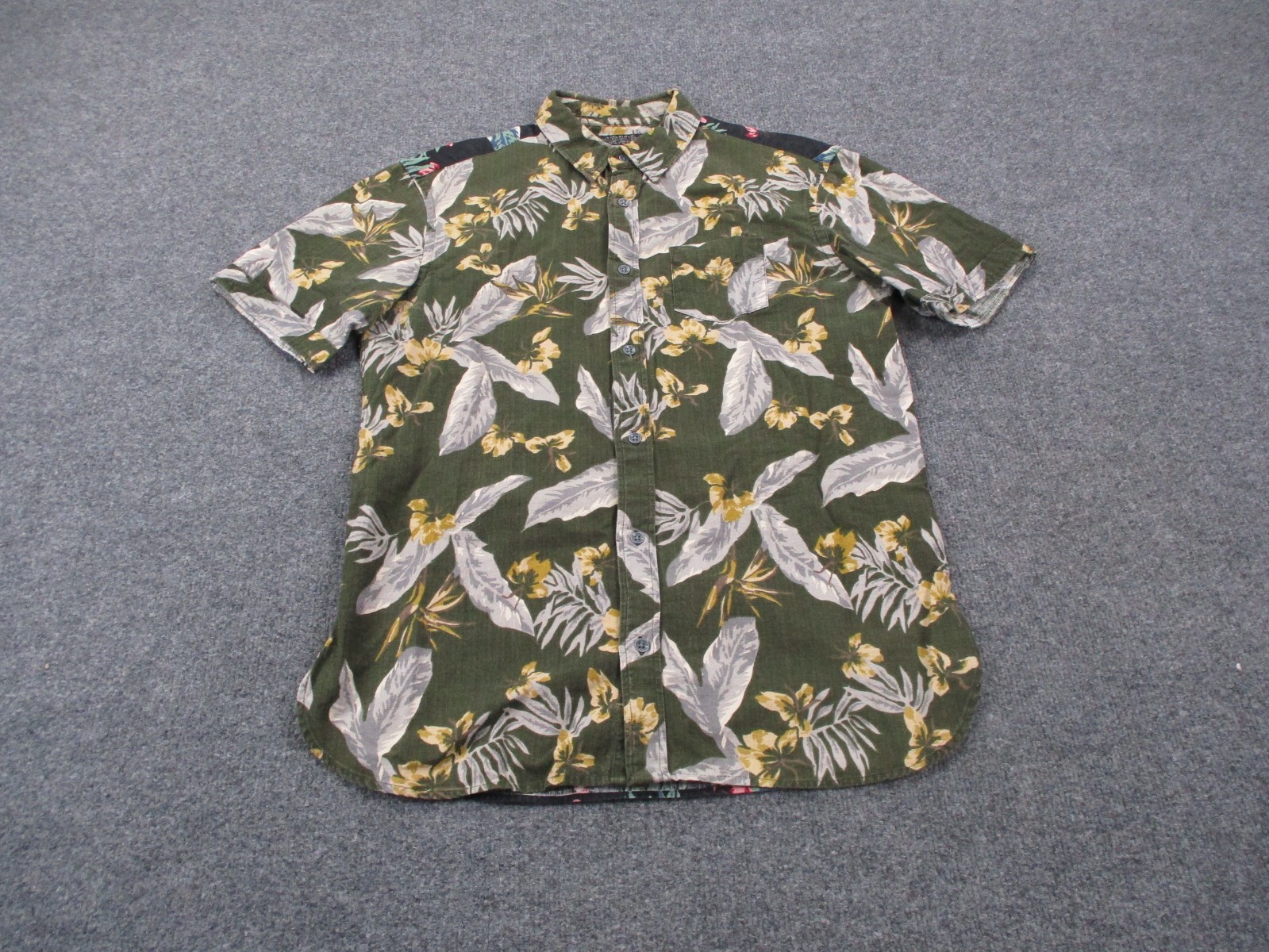 Allsaints Shirt Men M Hawaiian Japan Made Woven Performance Stretch Flower Print