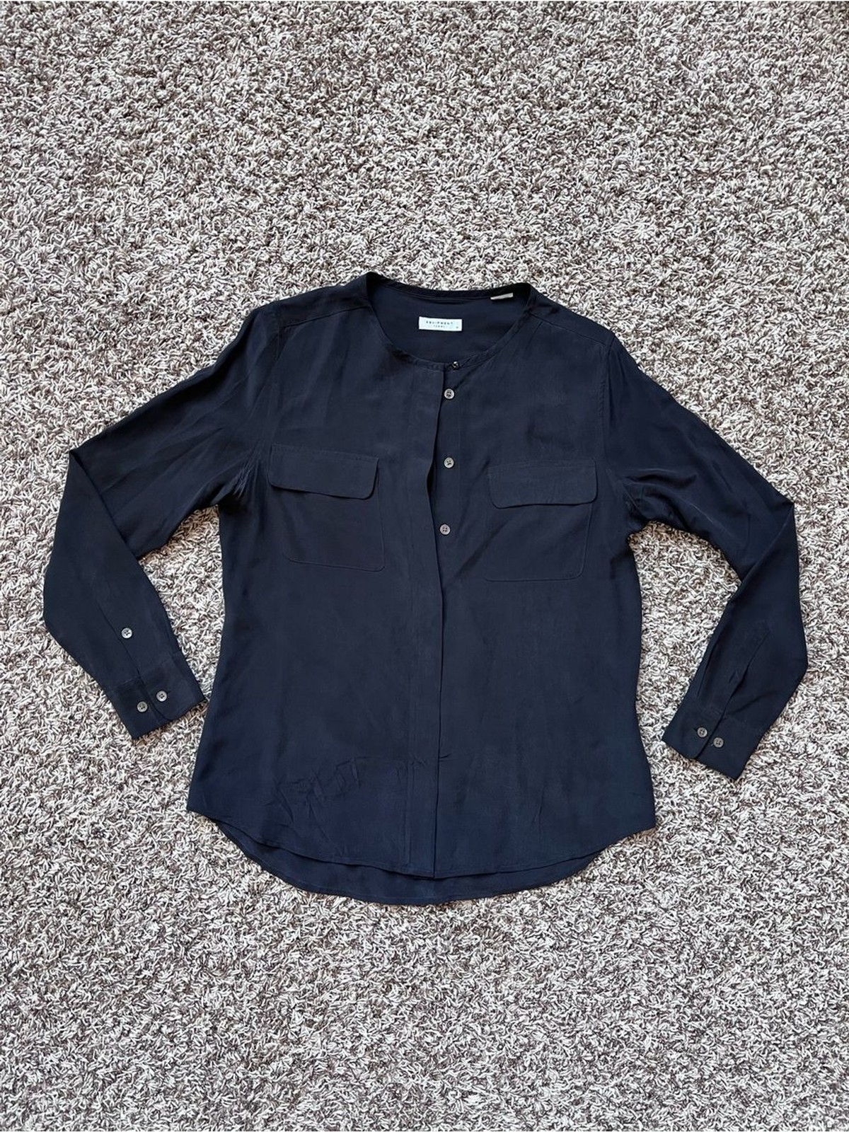 Equipment Femme Semi Sheer Utility Silk Button Down Blouse