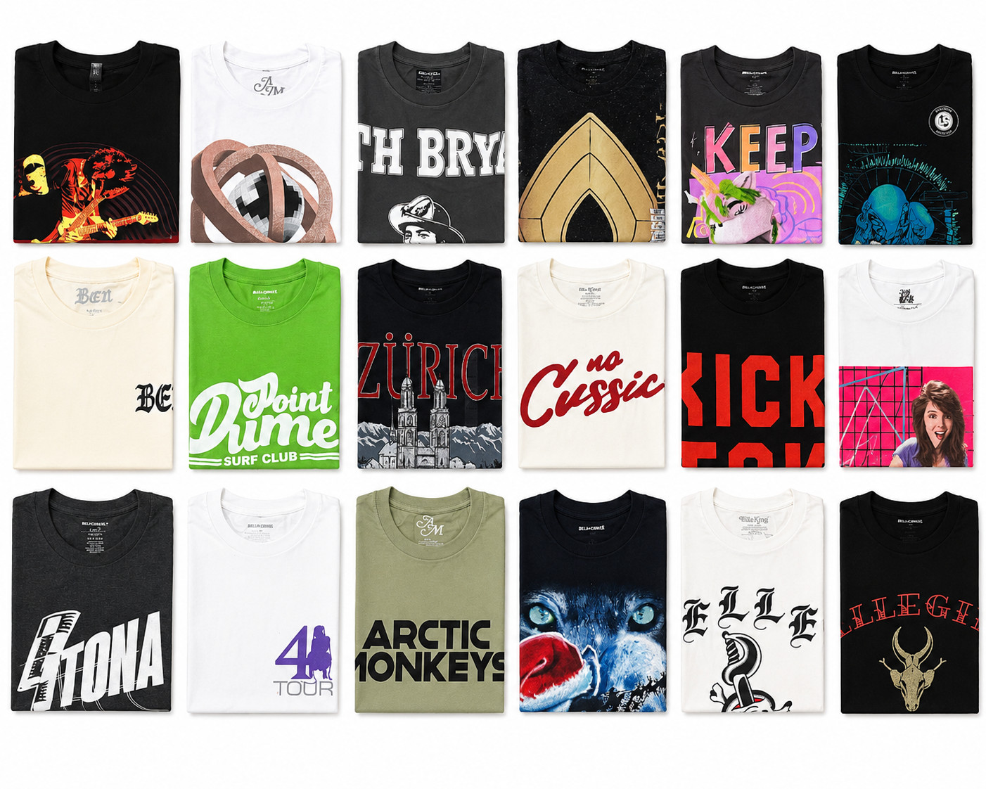 Lot of 10 Men's Graphic T-Shirts Random Mixed Vintage Concert Tour Streetwear