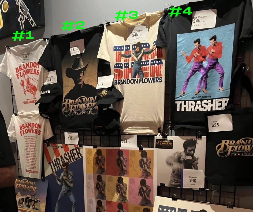 HOT Brandon Flowers Thrasher Tour 2026 Concert Merch Reprint