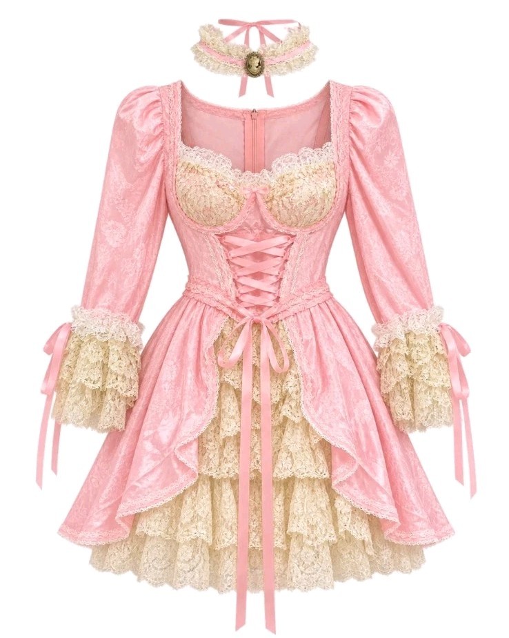 New Dolls Kill Marie Antoinette French Cake Queen Corset Dress Women Halloween X