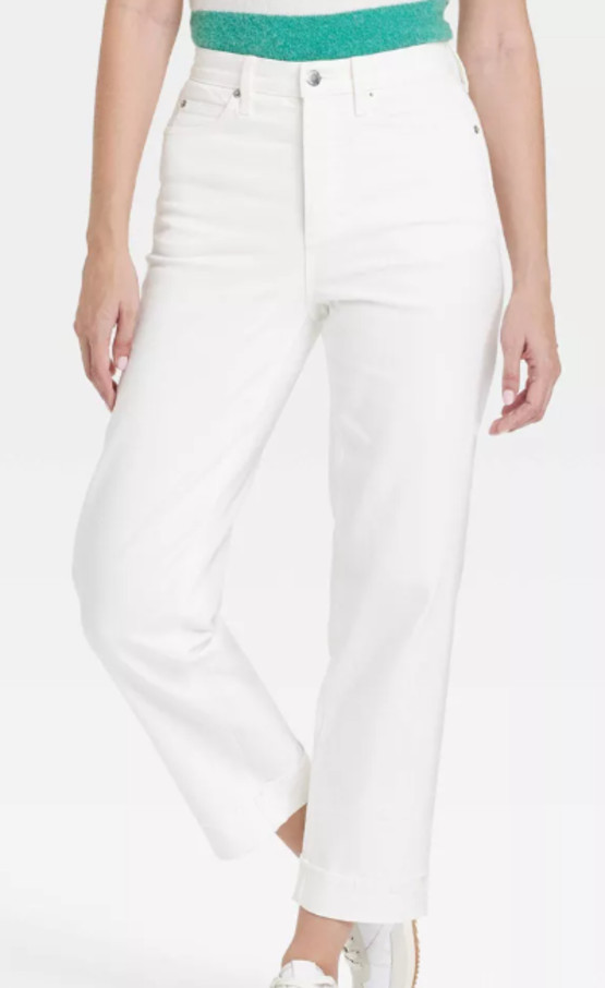 NEW Universal Thread Women\'s Highest-Rise Straight Cuffed Jeans 6 Regular