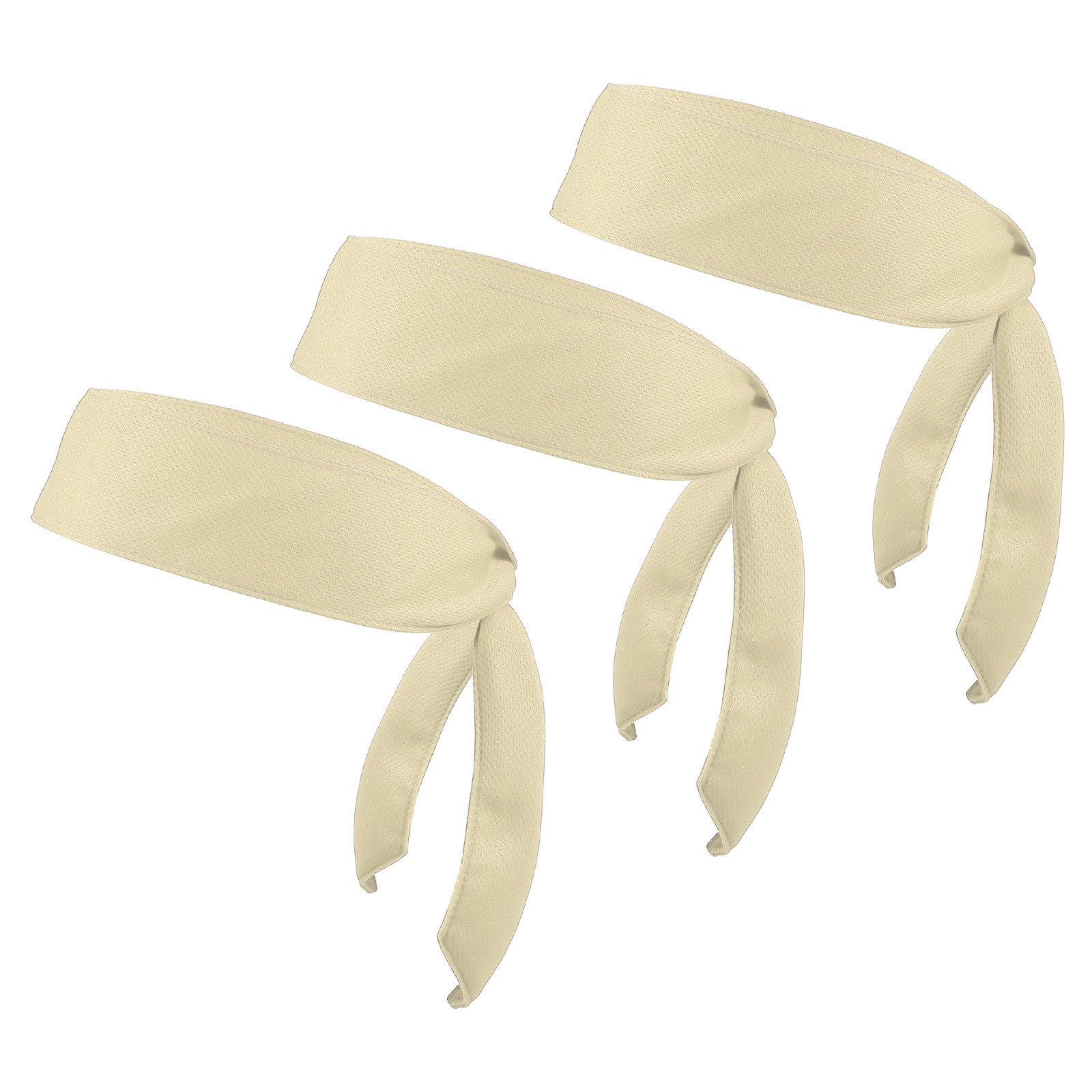 3 Pcs Head Ties Headband Ninja Karate Headband Sports Tie Back Beige