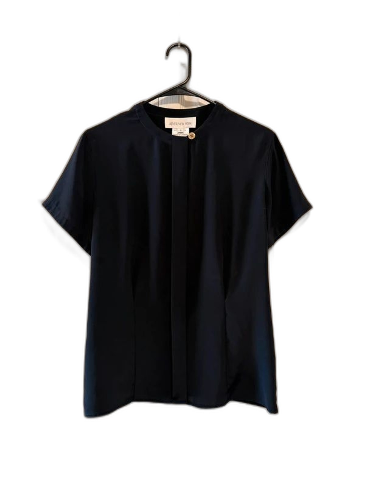 Vintage Jones New York Black Silk Button-Up Blouse