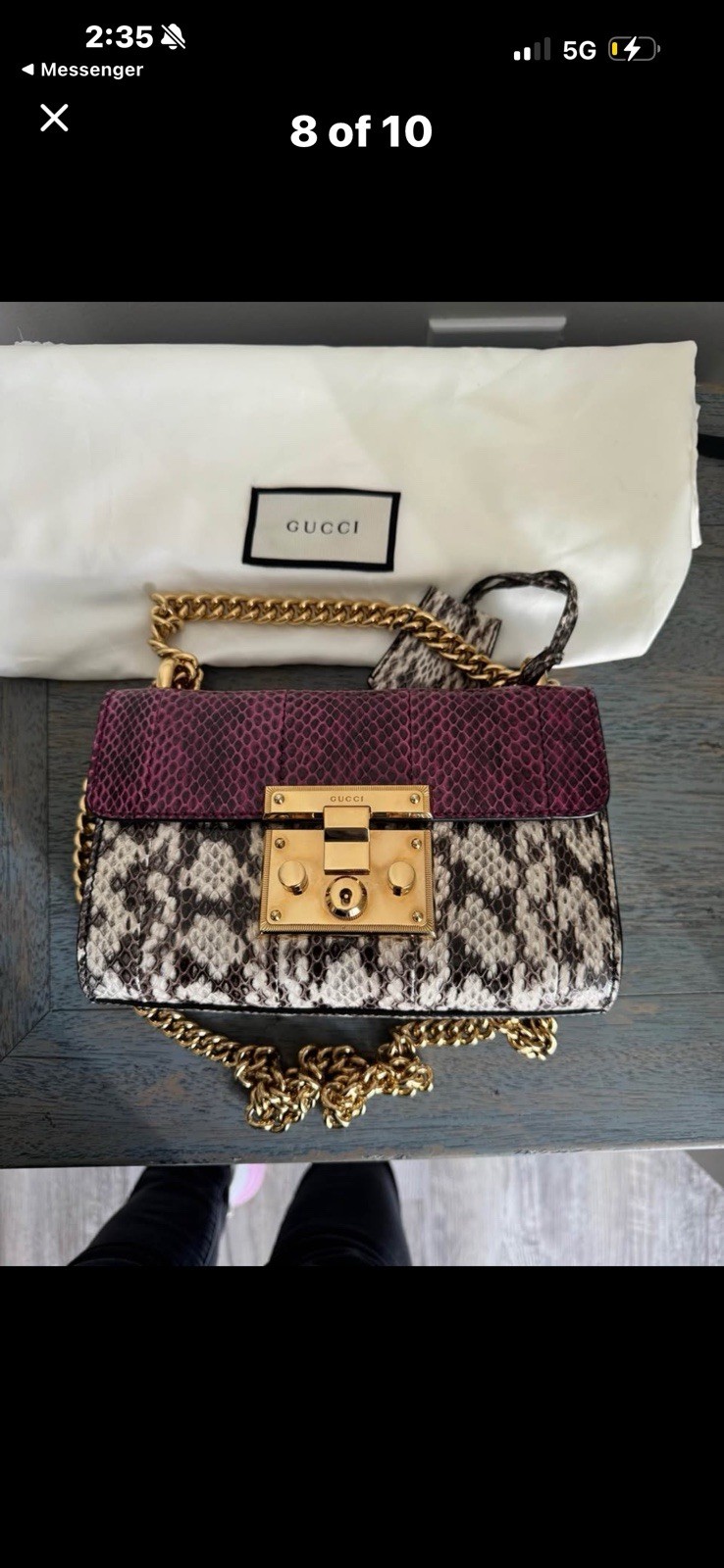 Gucci snakeskin padlock