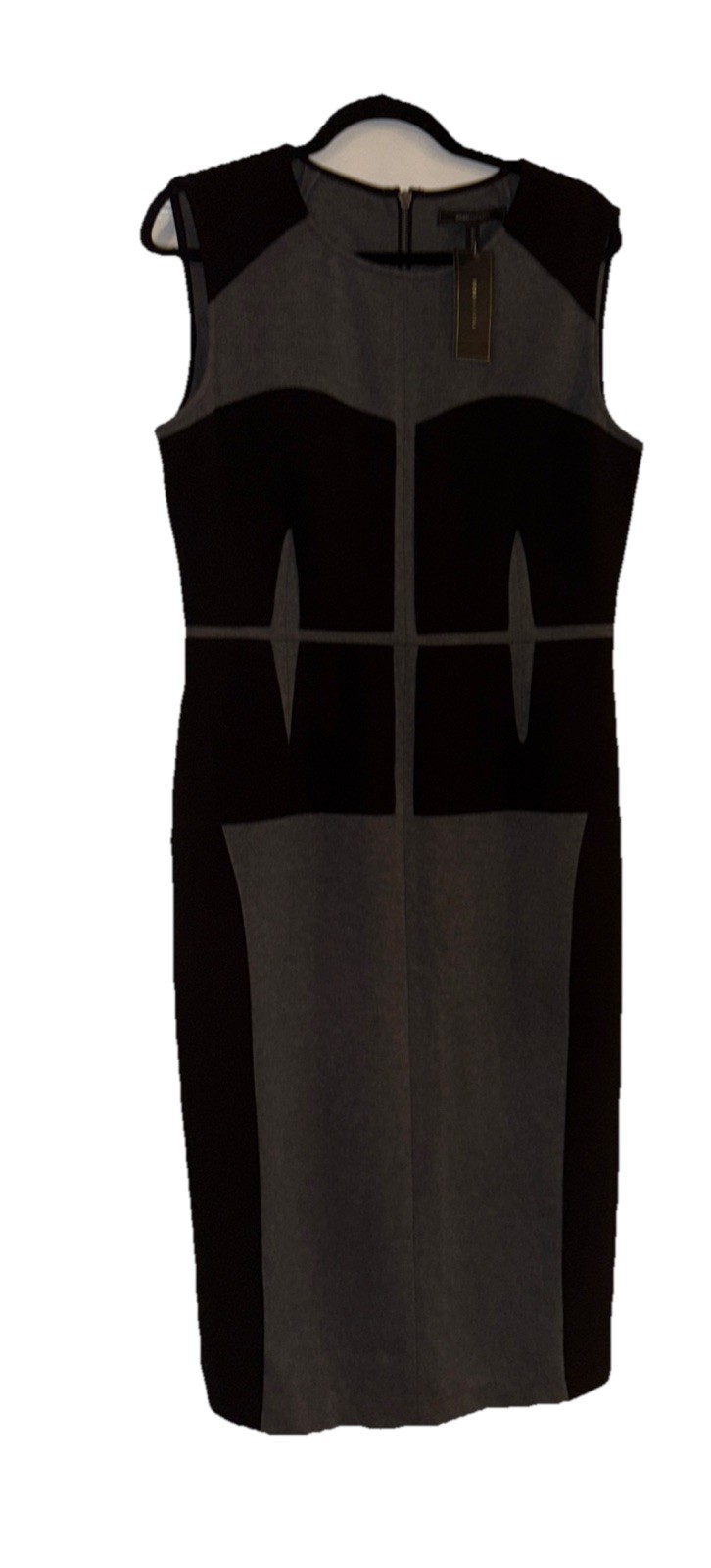 NWT BCBG Maxazria Karlie  Stylish Flattering Sheath Dress Exposed Zipper Sz Lg