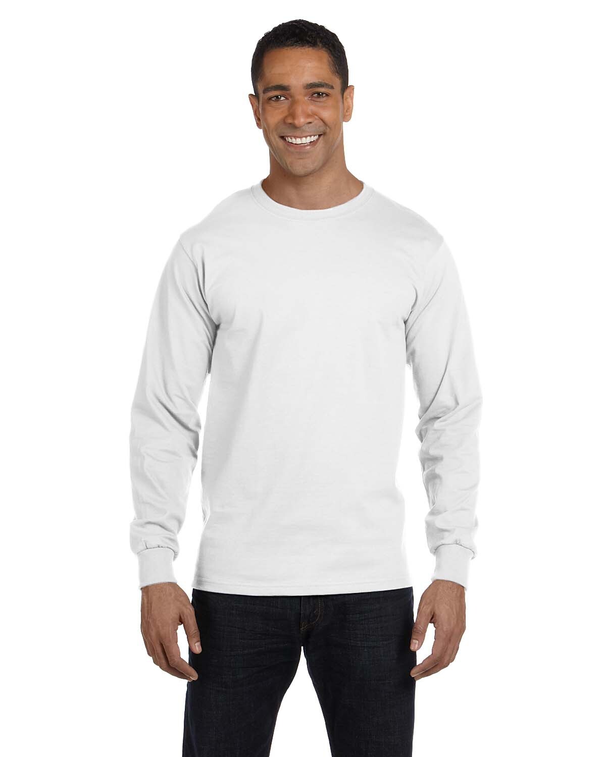 Hanes Men's 5.2 oz. ComfortSoft Cotton Long Sleeves Tag-Free T-Shirt 5286 S-3XL