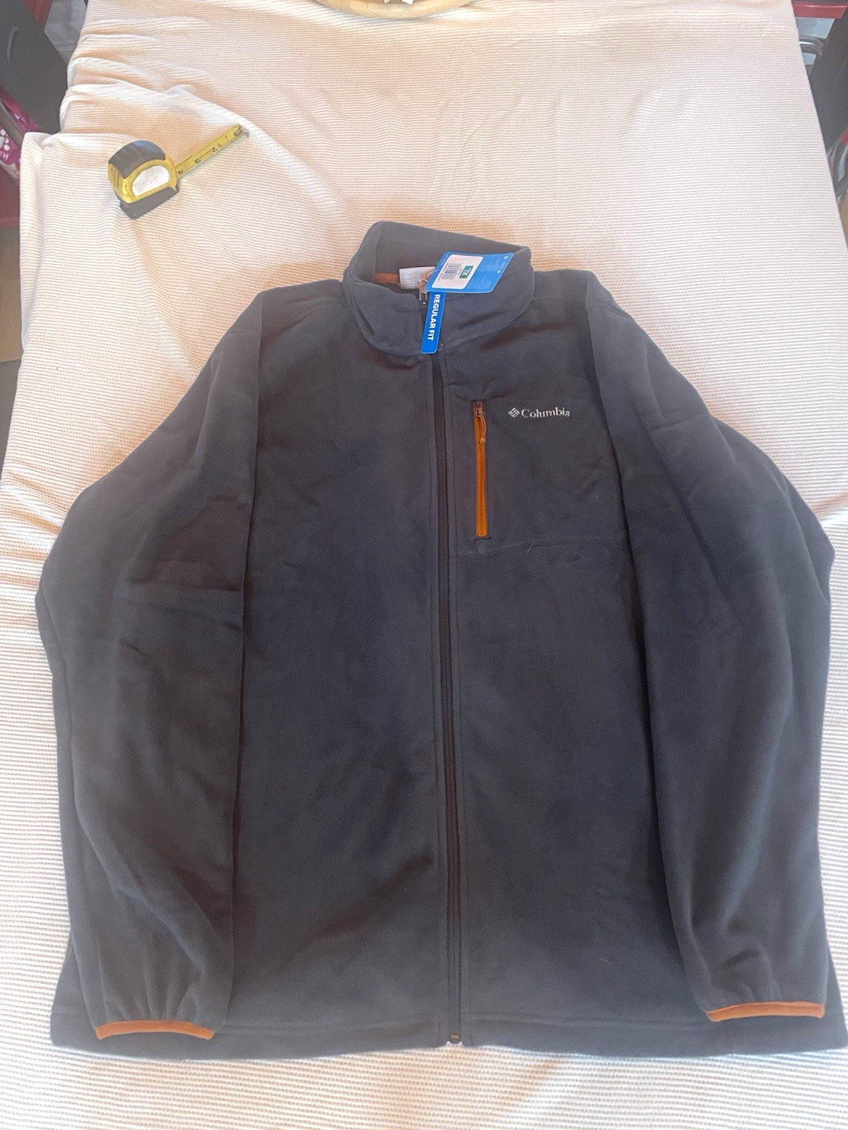 Columbia Spark Men’s XL Gray Full Zip Fleece Jacket Stand-Up Collar