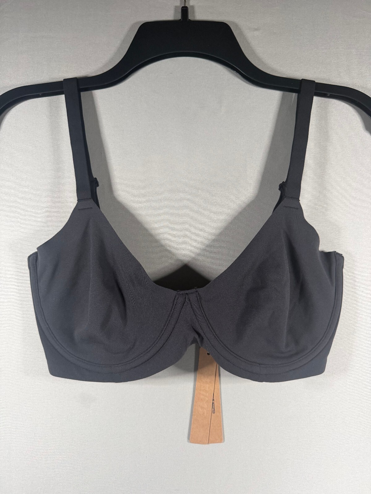 SKIMS Fits Everybody Unlined Demi Bra 34DD Onyx Black Underwire NWT